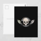 Wing Skull - Grau Postkarte (Vorne/Hinten)