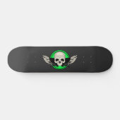 Wing Skull - GREEN Skateboard (Horizontal)