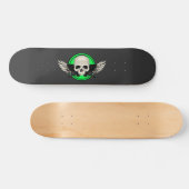 Wing Skull - GREEN Skateboard (Horizontal)
