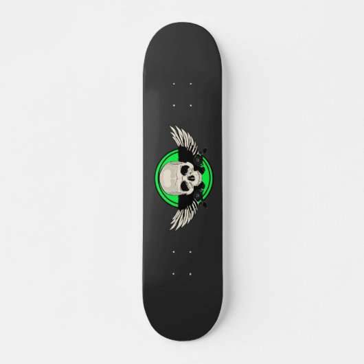 Wing Skull - GREEN Skateboard (Vorne)