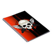 Wing Skull - ORANGE Notizblock (Rechte Seite)