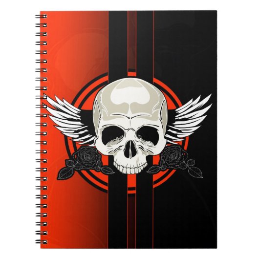 Wing Skull - ORANGE Notizblock (Vorderseite)