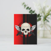Wing Skull - RED Postkarte (Stehend Vorderseite)