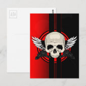 Wing Skull - RED Postkarte (Vorne/Hinten)