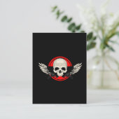 Wing Skull - RED Postkarte (Stehend Vorderseite)