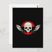 Wing Skull - RED Postkarte (Vorne/Hinten)