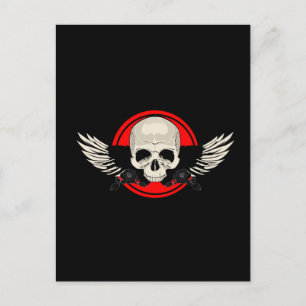 Wing Skull - RED Postkarte