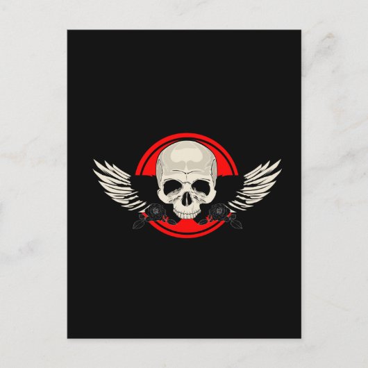 Wing Skull - RED Postkarte (Vorderseite)