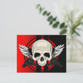 Wing Skull - RED Postkarte (Stehend Vorderseite)