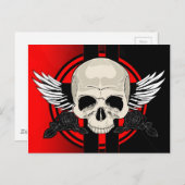 Wing Skull - RED Postkarte (Vorne/Hinten)