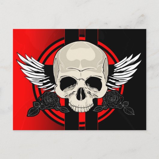 Wing Skull - RED Postkarte (Vorderseite)
