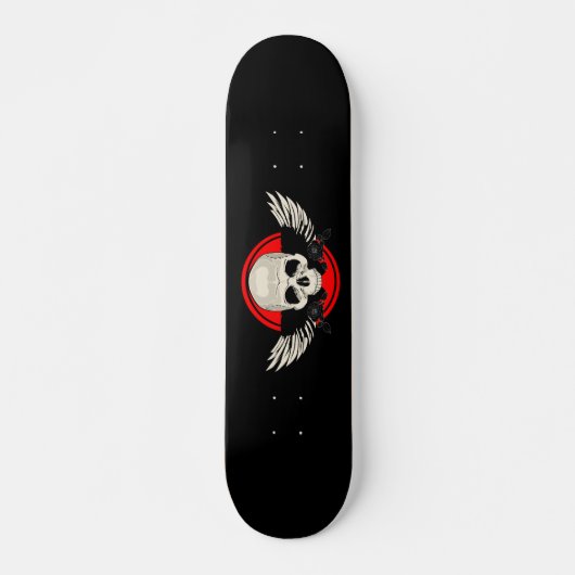 Wing Skull - RED Skateboard (Vorne)