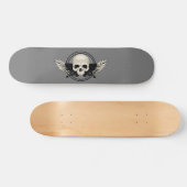 Wing Skull - SCHWARZ UND WEISS Skateboard (Horizontal)