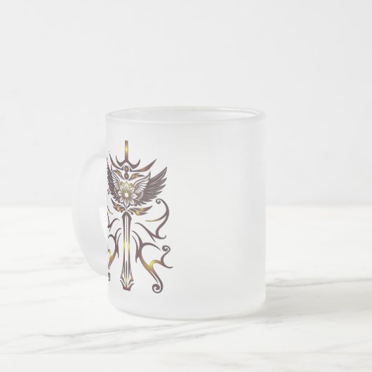 Wing Sword Glass Mug Mattglastasse (Vorderseite Links)