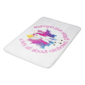 Wing Unicorn Party Aquarell Badematte (Schrägansicht)