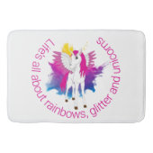 Wing Unicorn Party Aquarell Badematte (Vorderseite)
