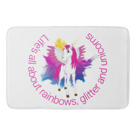 Wing Unicorn Party Aquarell Badematte