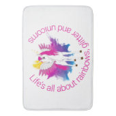 Wing Unicorn Party Aquarell Badematte (Vorderseite Vertikal)