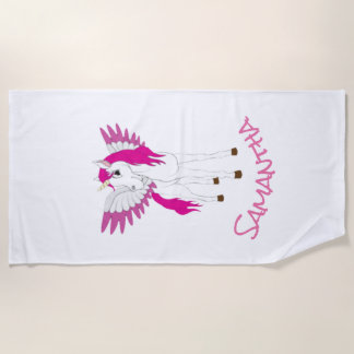 Wing Unicorn Party Rainbow Beach Handtuch