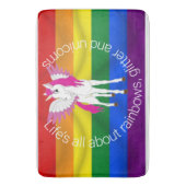 Wing Unicorn Party Regenbogendusche Vorhang Badematte (Vorderseite Vertikal)