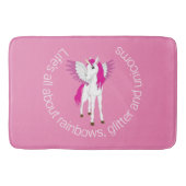 Wing Unicorn Party Rosa Duschvorhang Badematte (Vorderseite)