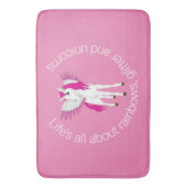 Wing Unicorn Party Rosa Duschvorhang Badematte (Vorderseite Vertikal)