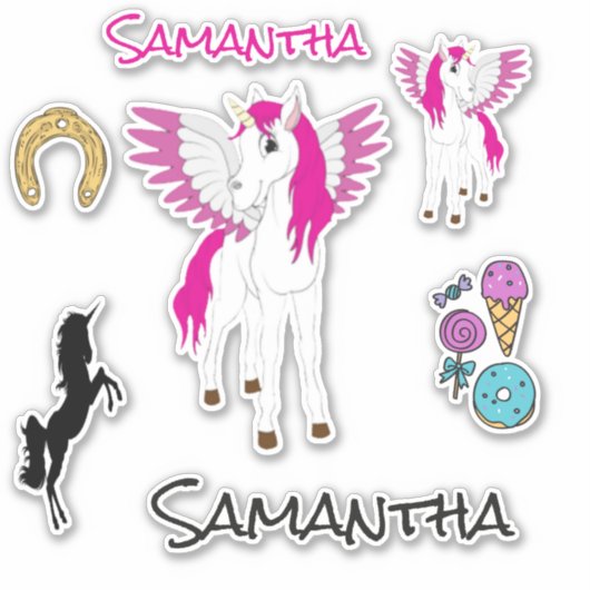 Wing Unicorn Theme Sticker (Vorderseite)