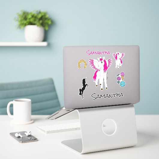 Wing Unicorn Theme Sticker (Laptop auf Schreibtisch)