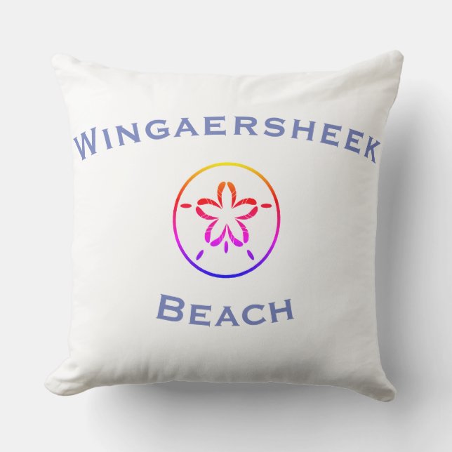 Wingaersheek Beach Longitude/Latitude Throw Pillow Kissen (Vorderseite)