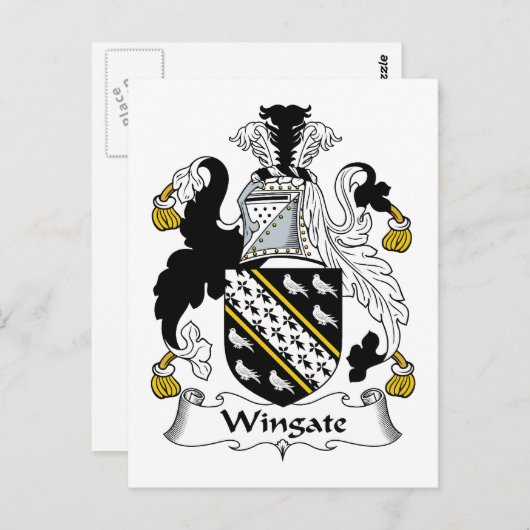 Wingate Familienwappen Postkarte (Vorne/Hinten)