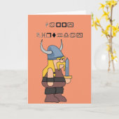 Wingding Viking Happy Birthday Karte (Gelbe Blume)