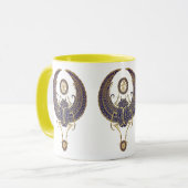 Winged ägyptischer Scarabäus-Käfer mit Ankh - Blau Tasse (Vorderseite Links)