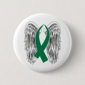 Winged Awareness Ribbon (grün) Button (Vorderseite)