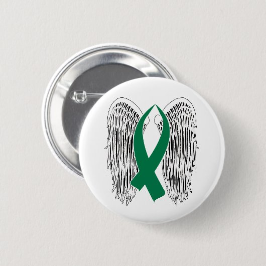 Winged Awareness Ribbon (grün) Button (Vorne & Hinten)