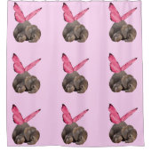 Winged Baby Elephant Duschvorhang (Vorderseite)