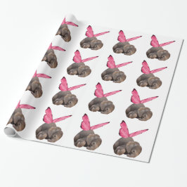 Winged Baby Elephant Wrapping Paper Geschenkpapier