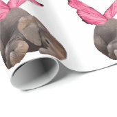 Winged Baby Elephant Wrapping Paper Geschenkpapier (Rolleneckpunkt)