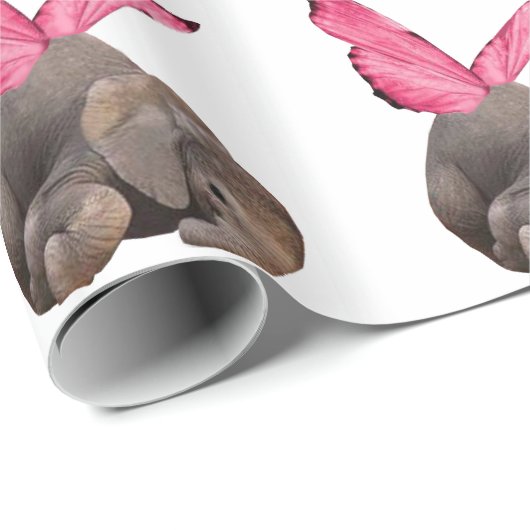 Winged Baby Elephant Wrapping Paper Geschenkpapier (Rolleneckpunkt)