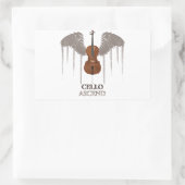 Winged Cello Ascend Design Rechteckiger Aufkleber (Tasche)
