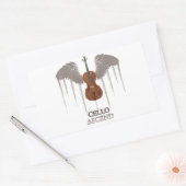 Winged Cello Ascend Design Rechteckiger Aufkleber (Umschlag)