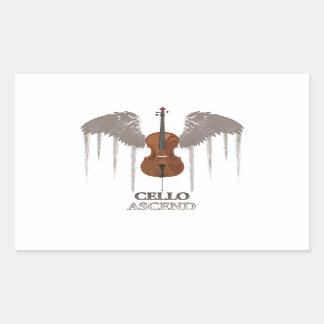 Winged Cello Ascend Design Rechteckiger Aufkleber