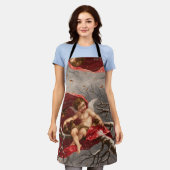 WINGED CHERUB AUF WINTERBAUM MIT BIRTEN Weihnachte Schürze (Getragen)