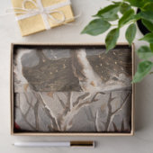 WINGED CHERUB AUF WINTERBAUM MIT BIRTEN Weihnachte Seidenpapier (Geschenk)