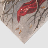 WINGED CHERUB AUF WINTERBAUM MIT BIRTEN Weihnachte Seidenpapier (Detail)