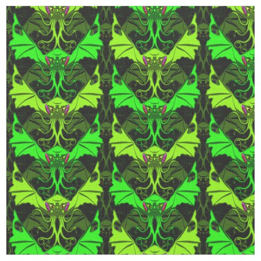 Winged Cthulhu Stoff (Nahaufnahme)