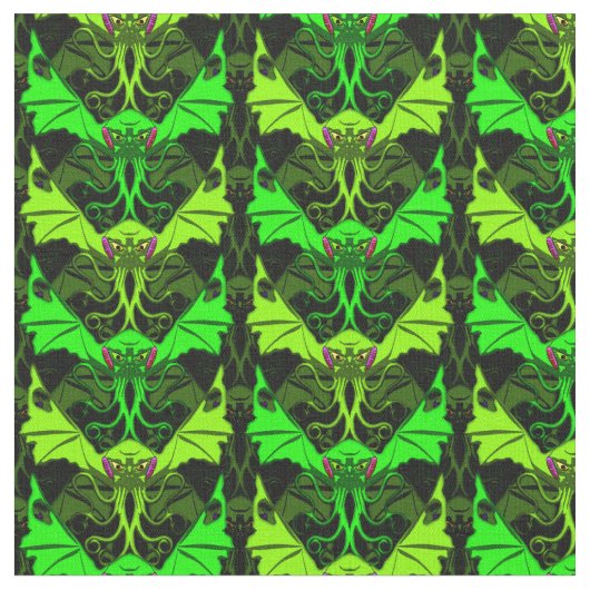 Winged Cthulhu Stoff (Nahaufnahme)