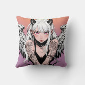 Winged Devil Anime Girl Kissen (Rückseite)
