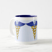 Winged Doctor Caduceus Zweifarbige Tasse (Vorderseite Links)