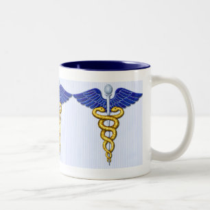 Winged Doctor Caduceus Zweifarbige Tasse