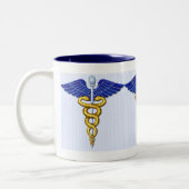 Winged Doctor Caduceus Zweifarbige Tasse (Links)